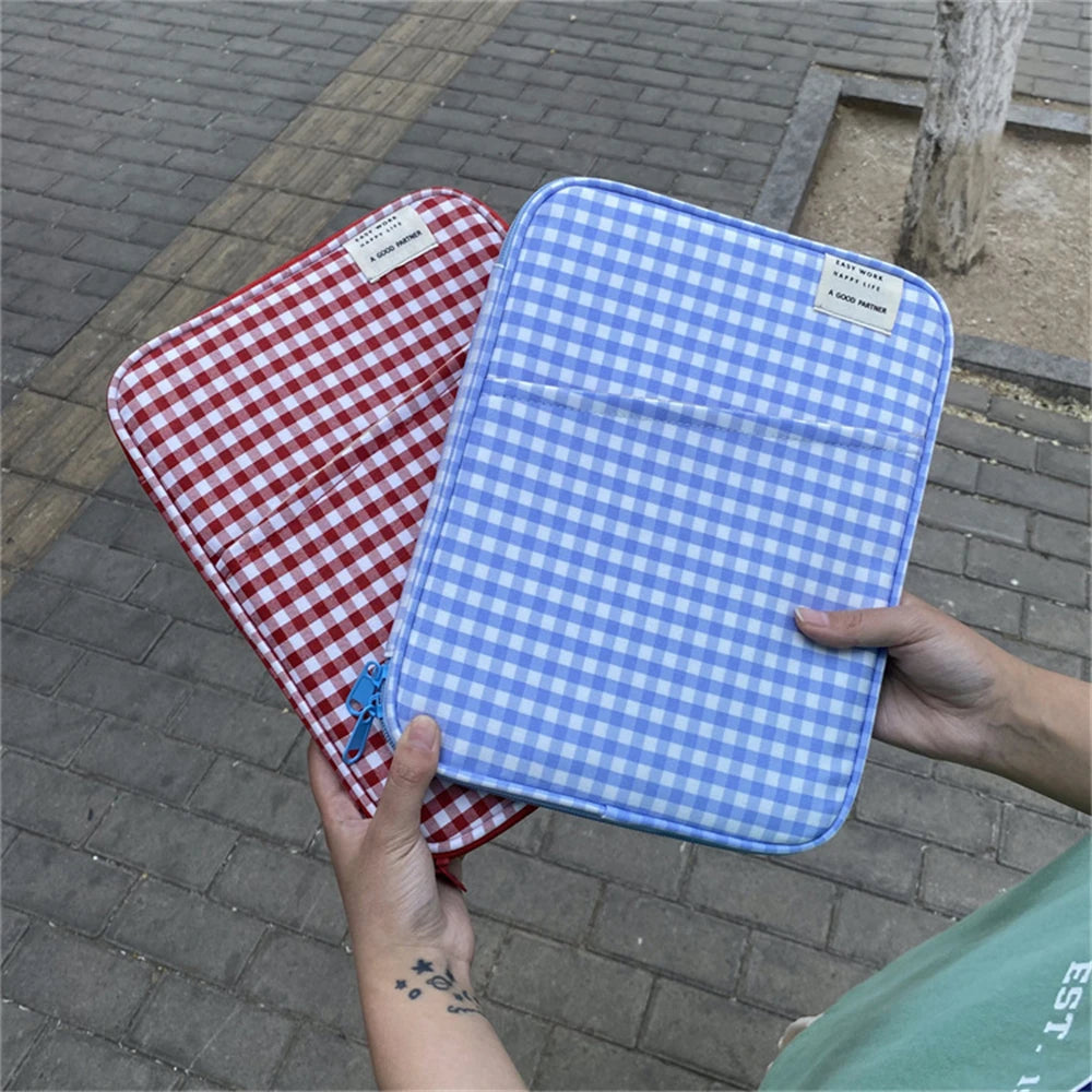 CowLost | grid-cases-tablet-sleeve-bag-7-9-12-9-inch-handbag-for-ipad-pro-samsung-xiaomi |15