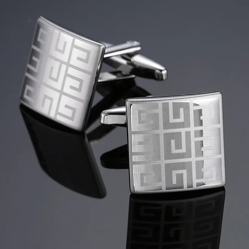 CowLost | cufflinks-for-men-luxury-silvery-cuffs-retro-metal |27