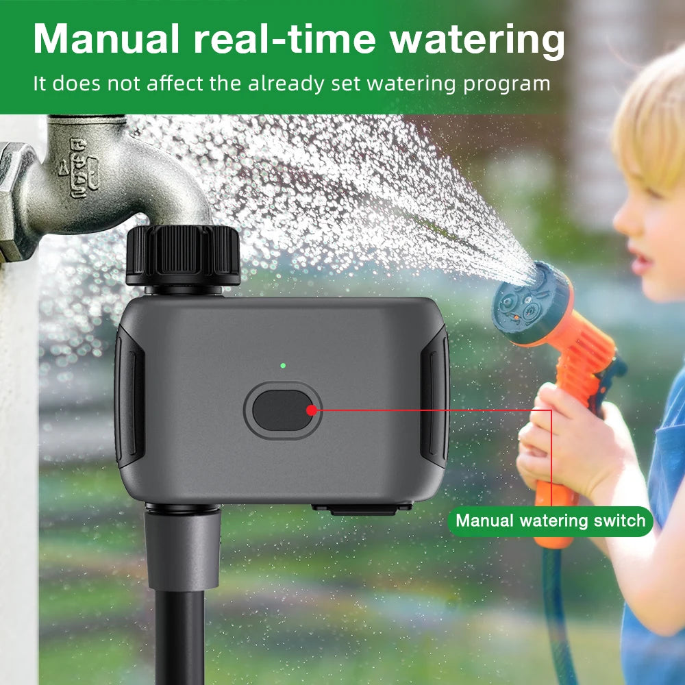 WiFi Smart Garden Water Timer 1-Zone Programmable Irrigation Valve with APP Control