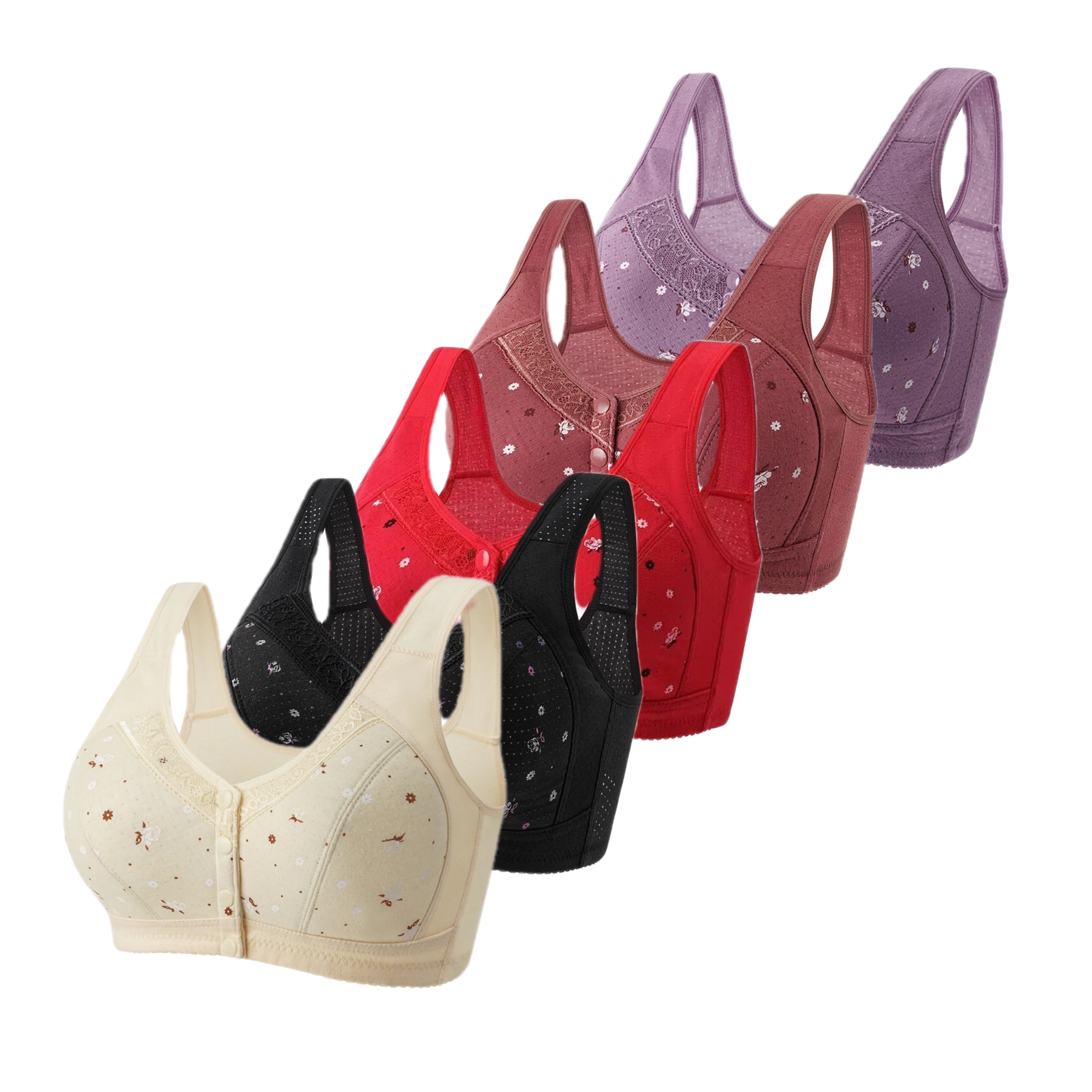 CowLost | product_id-fallsweet-5-piece-wireless-front-closure-seamless-lace-plus-size-bras-38-50bc |22