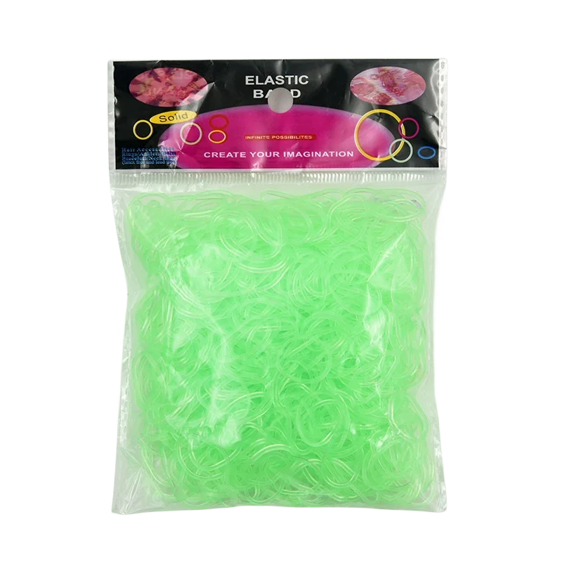 3000pcs Luminous Transparent Rubber Loom Bands for DIY Bracelets, Headwear, and Hair Ties