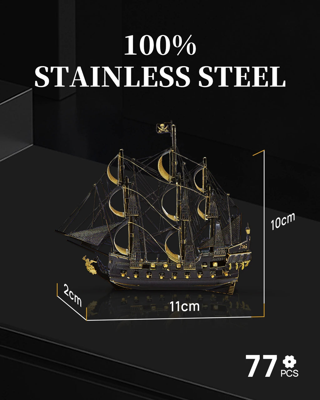 CowLost | fencing-barriers-piececool-3d-metal-model-kit-the-black-pearl-refrigerator-magnet-puzzle |4