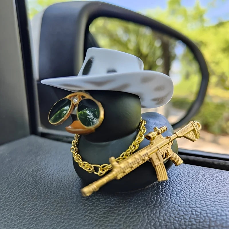 CowLost | 1set-cowboy-hat-black-duck-car-decoration-car-duck-decoration-accessory-2 |4