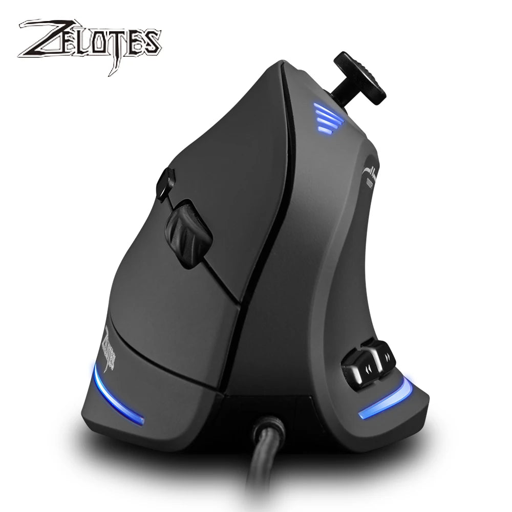 CowLost | zelotes-c-18-wired-gaming-mouse-11-programmable-buttons-10000dpi-laser-engine-rgb-light-belt-128kb-vertical-mouse-for-laptop-pc |1