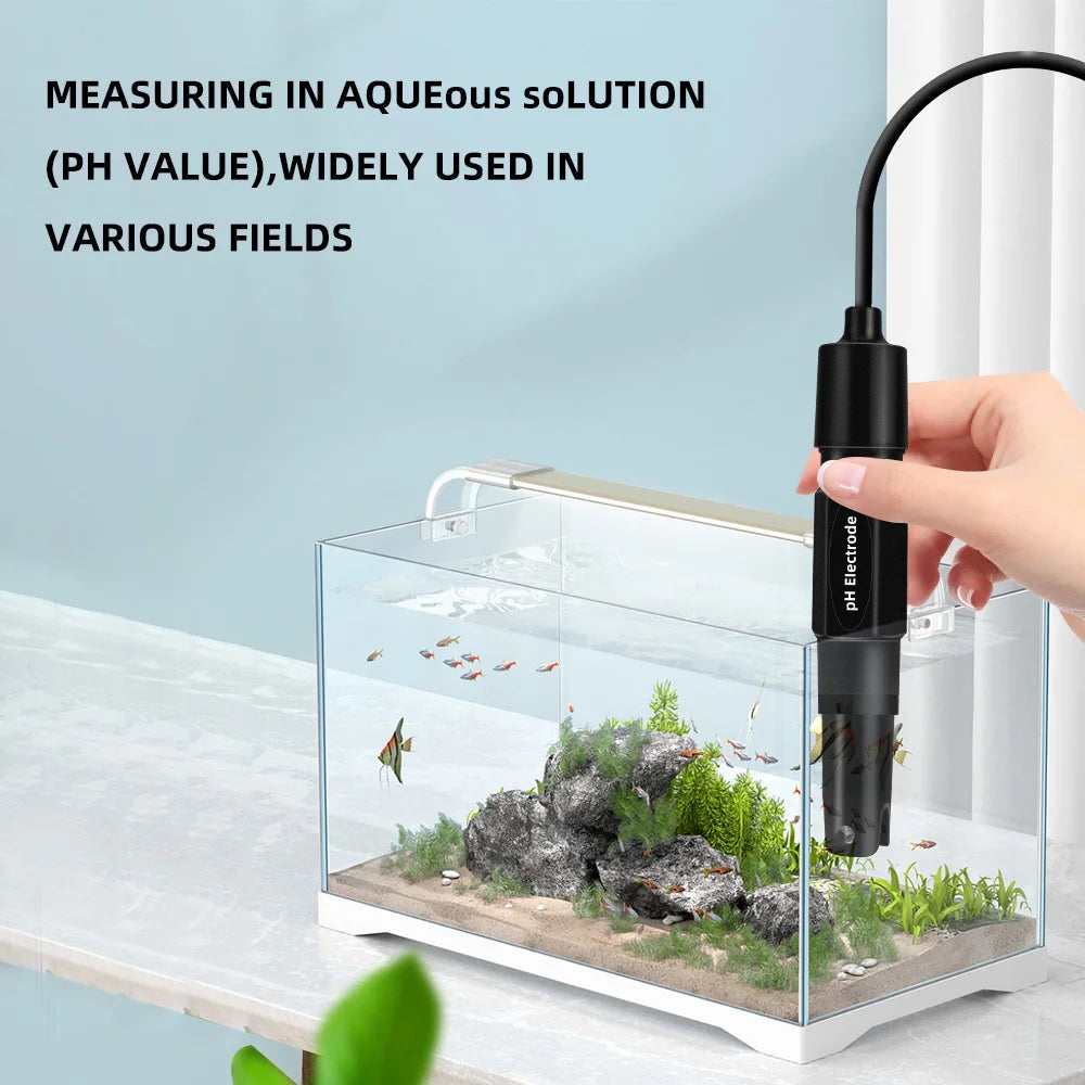 PH-201H 1.2m/2m Replacement pH Probe Electrode for Aquarium Hydroponic Laboratory Meter