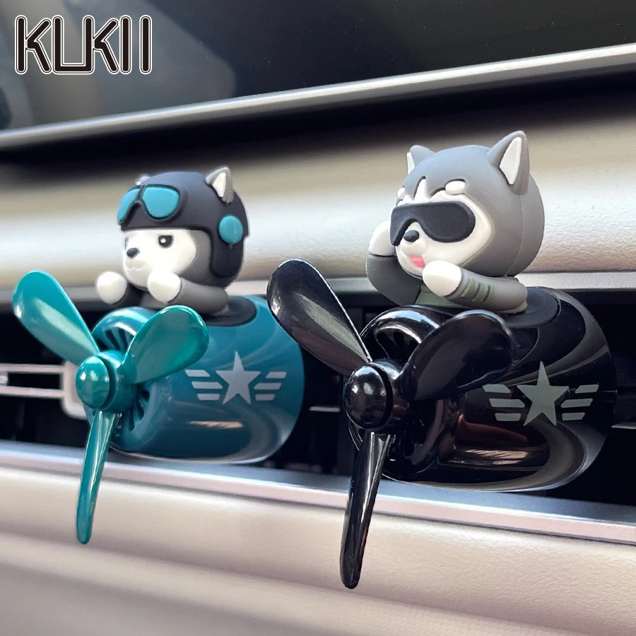 CowLost | product_id-pilot-husky-dog-car-air-freshener-propeller-plane-vent-clip-ocean-scent-aroma-diffuser |3