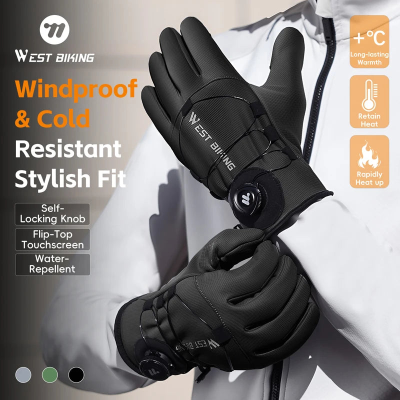 CowLost | west-biking-self-locking-bike-gloves-winter-fleece-thermal-cycling-gloves-with-rotating-buckle-waterproof-mtb-motorcycle-gloves |1
