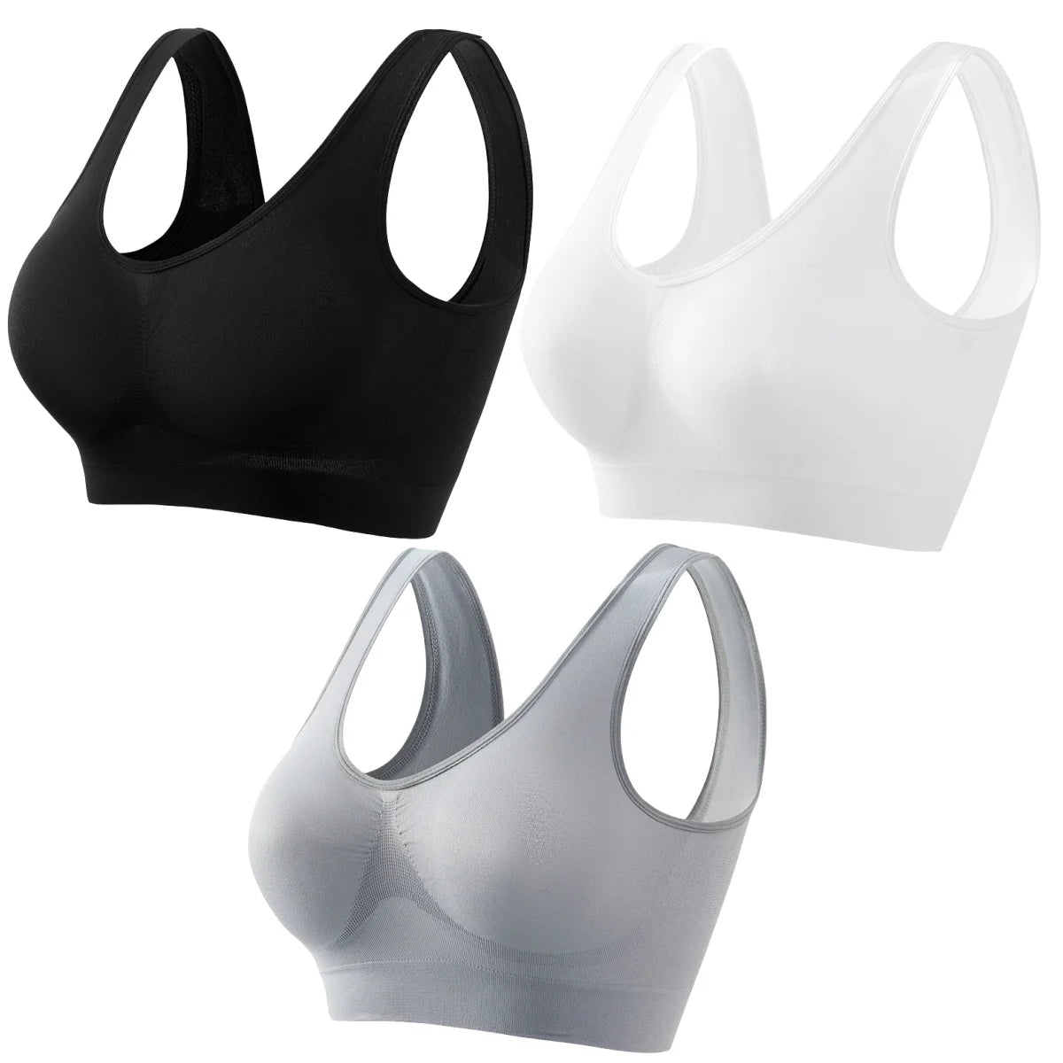 CowLost | product_id-3pcs-seamless-wireless-plus-size-crop-top-bra-set-s-5xl-breathable-sport-brassiere |18