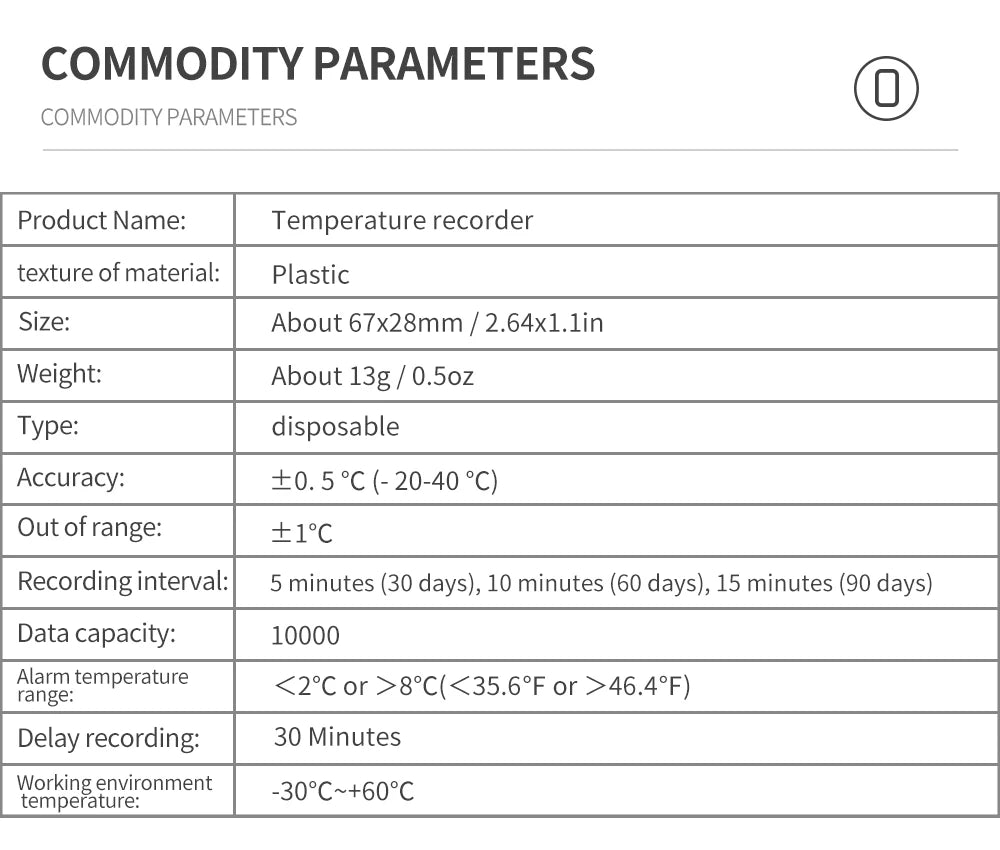 10PCS USB TempU05 Temperature Logger 60/90 Days Disposable PDF Report Cold-Chain Monitor