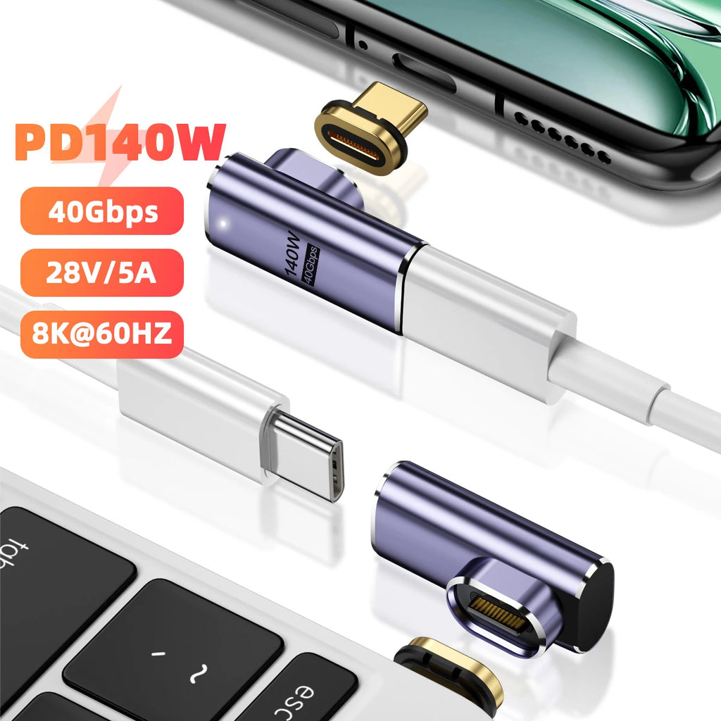 CowLost | product_id-usb4-thunderbolt-3-4-magnetic-type-c-male-to-female-adapter-40gbps-140w-fast-charging-8k-60hz-usb-c-converter-for-ipad-macbook |8