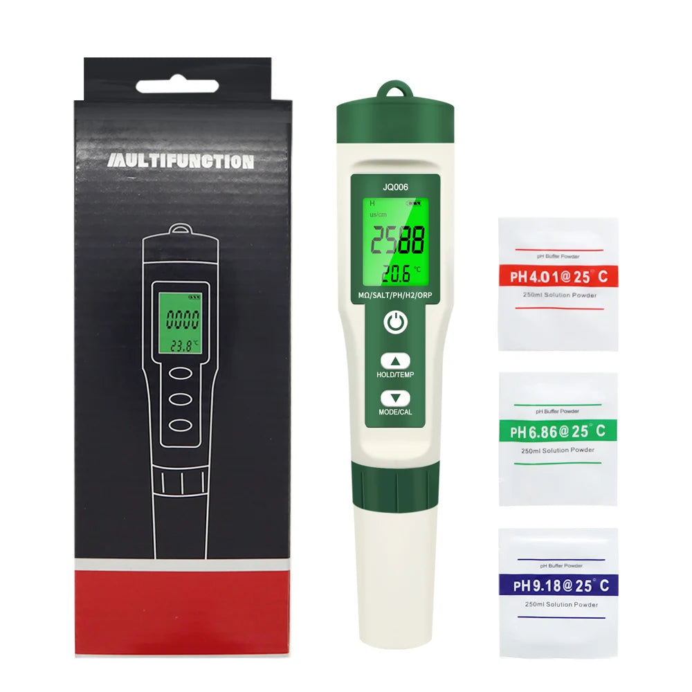 JUANJUAN 10-in-1 Handheld LCD PH TDS EC SALT TEMP S.G ORP Water Quality Tester for Aquarium Pool