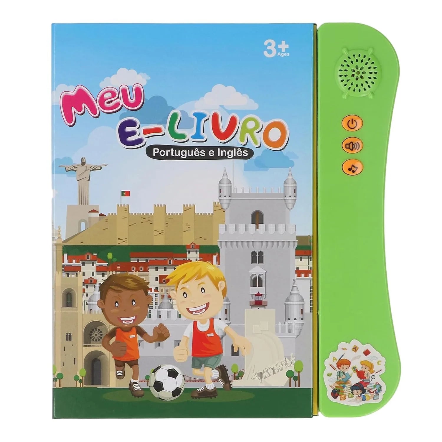 Portuguese English Bilingual Sound Book for Children Alphabet Numbers Animals Fruit Vegetables Educational