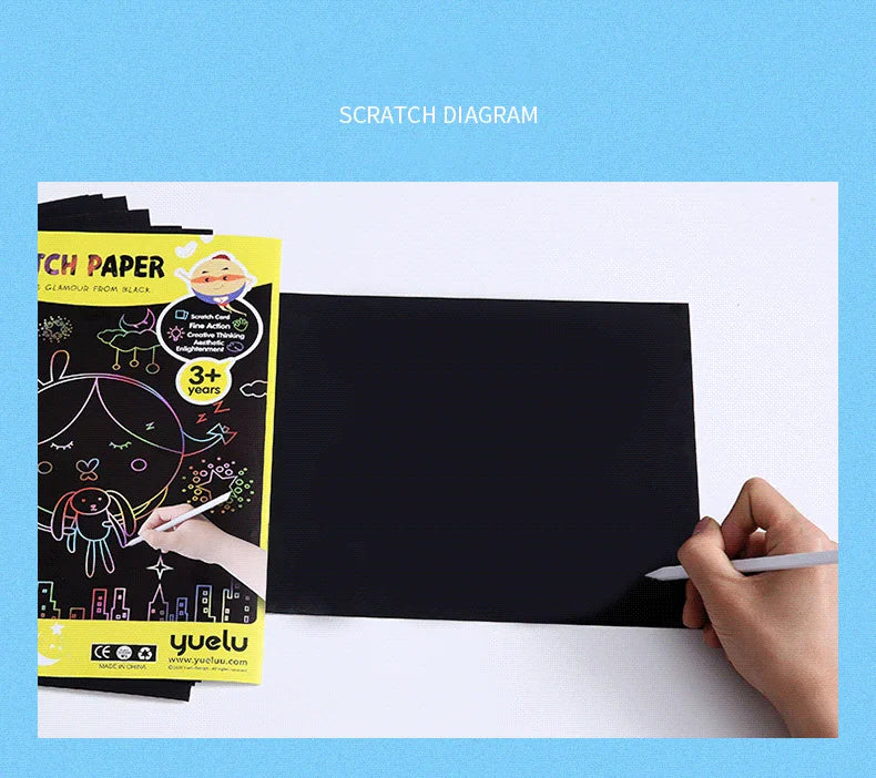 CowLost | product_id-10-pcs-colorful-diy-blank-scratch-painting-paper-set-a4-16k-32k |10