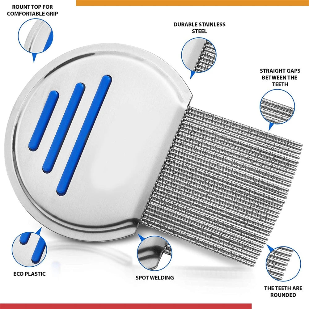 CowLost | tools-stainless-steel-flea-and-lice-comb-for-dogs-cats-and-adults |3