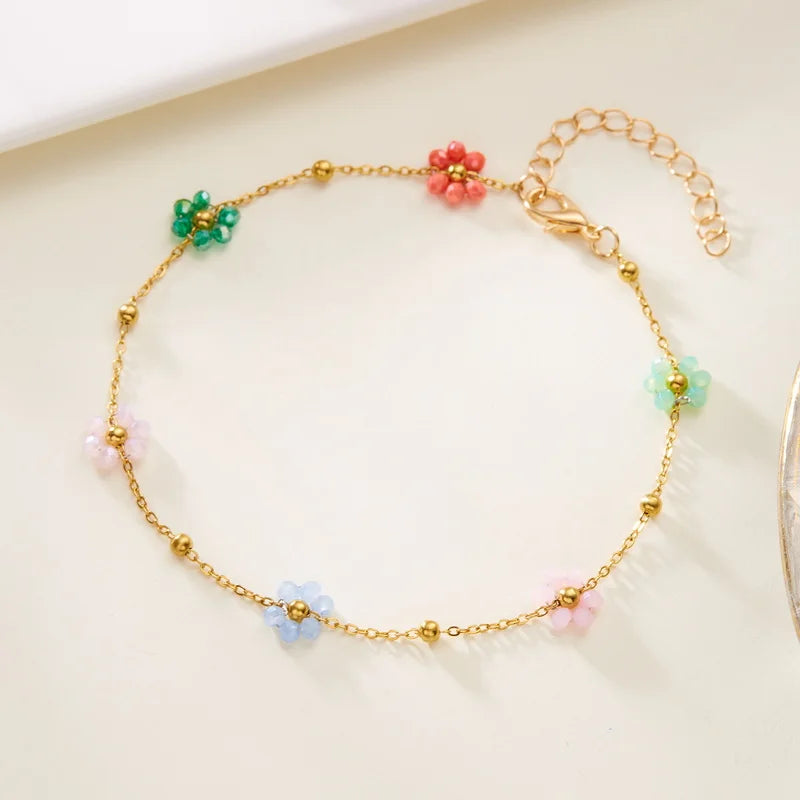 CowLost | charm-red-cherry-anklets-for-women-vintage-boho-zircon-love-heart-flower-foot-leg-ankle-chain-girls-beach-party-jewelry-gifts |6