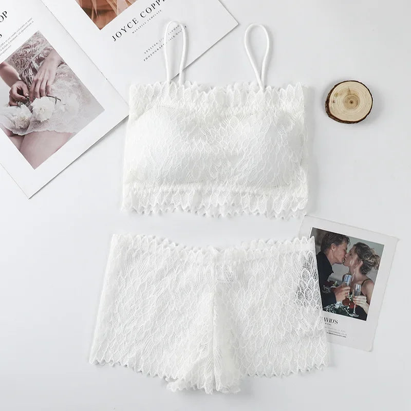 CowLost | product_id-women-s-lace-wireless-padded-tube-bra-low-rise-panty-set |22