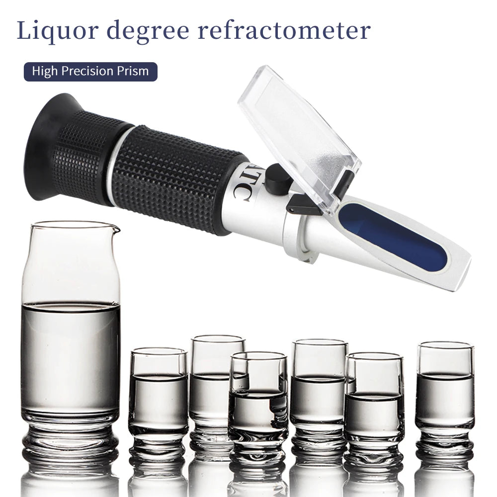 Handheld 0-80% Alcohol Refractometer ATC for Liquor and Spirits Concentration Testing