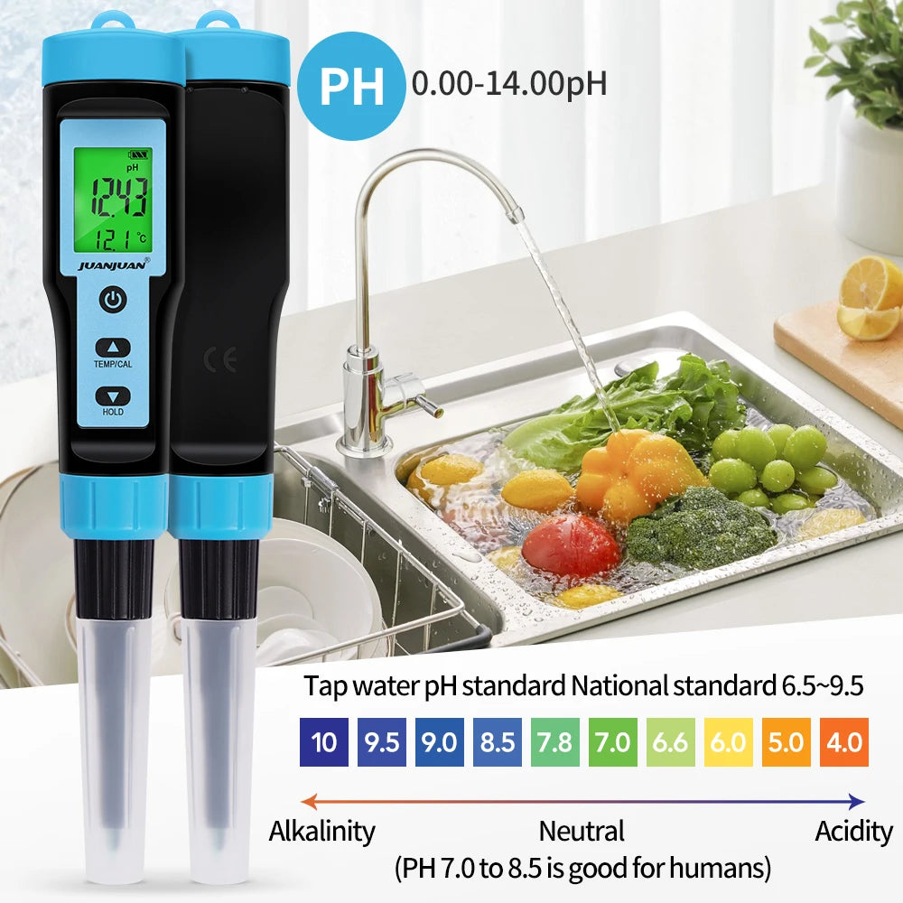 Digital PH Meter with Backlight for Food, Soil, Cosmetic, Cheese, Meat, Fruit, Dough Testing