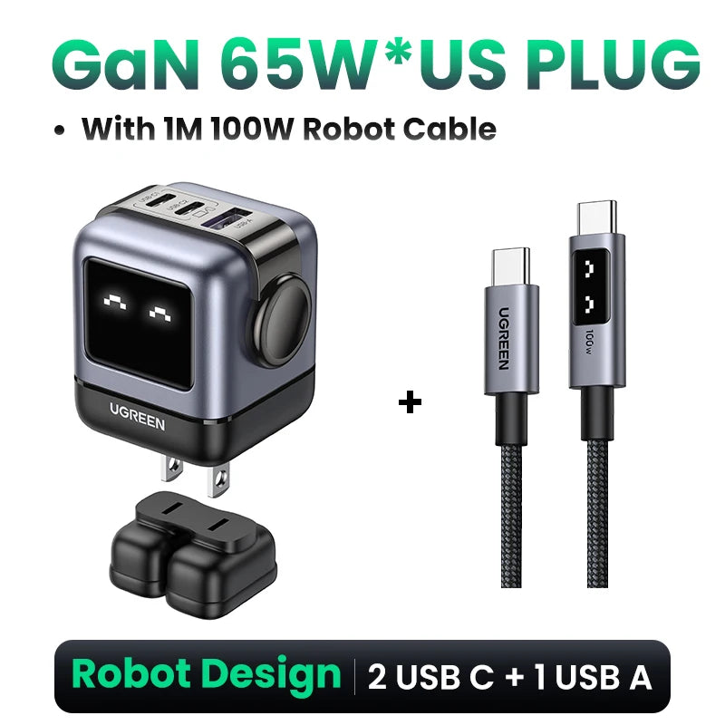 CowLost | ugreen-30w-65w-gan-charger-robot-design-pd3-0-fast-charger |30