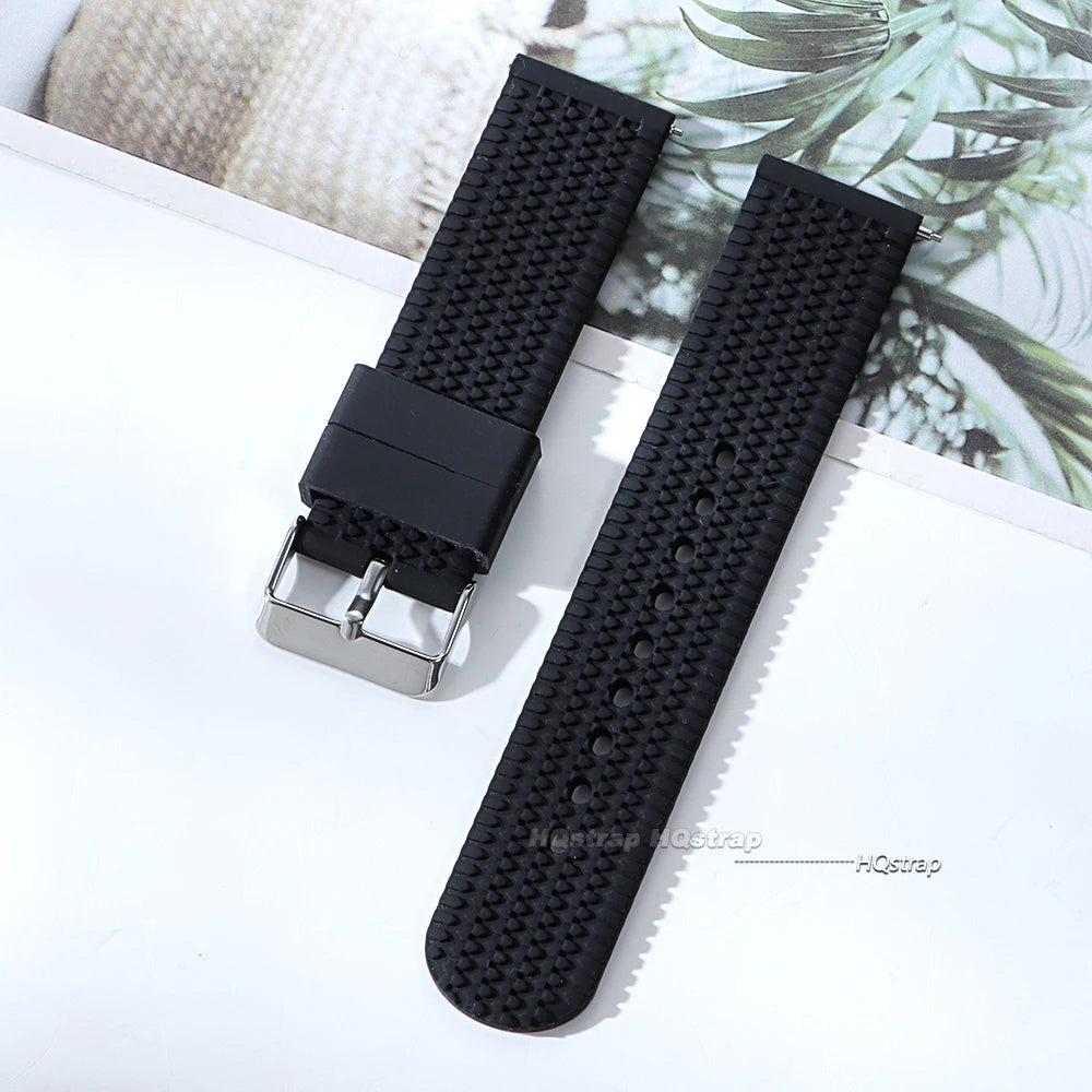 HQstrap Soft Silicone Quick Release Watch Strap 18-24mm Waterproof Unisex Sport Band