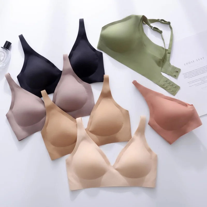 CowLost | product_id-2pcs-seamless-wireless-push-up-bras-soft-padded-deep-v-bralettes-s-3xl |1