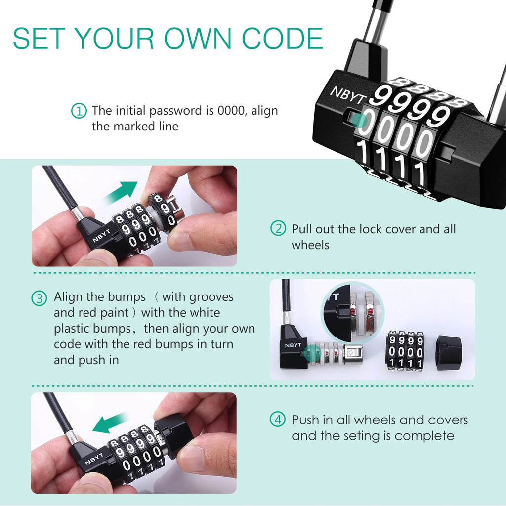 Mini Dial Combination Padlock for Travel, Luggage, Gym Security