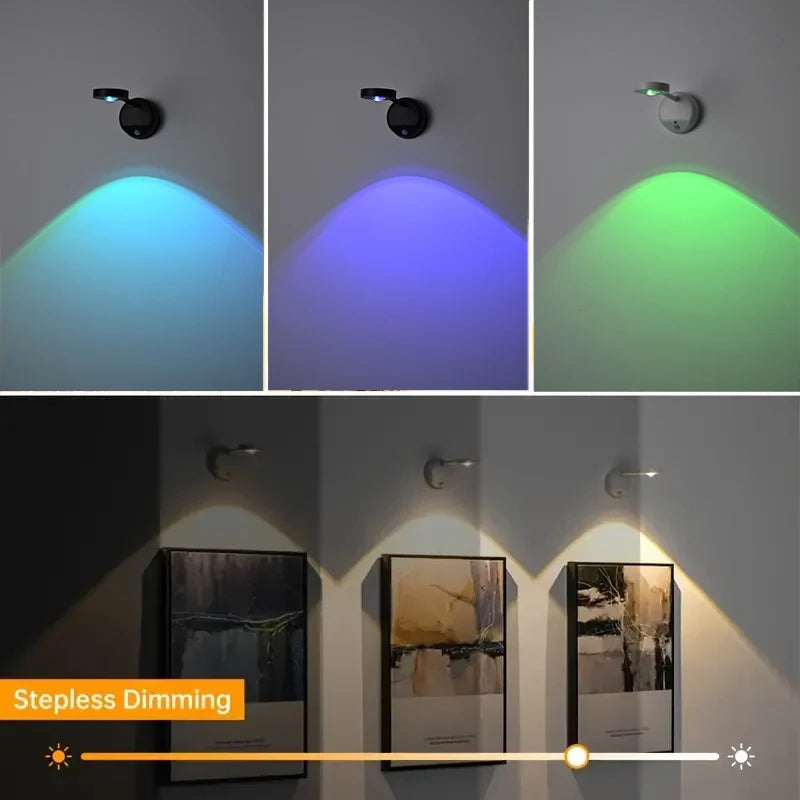 CowLost | product_id-usb-rechargeable-wireless-human-sensing-dimmable-rgb-led-wall-spotlight-for-paintings |3
