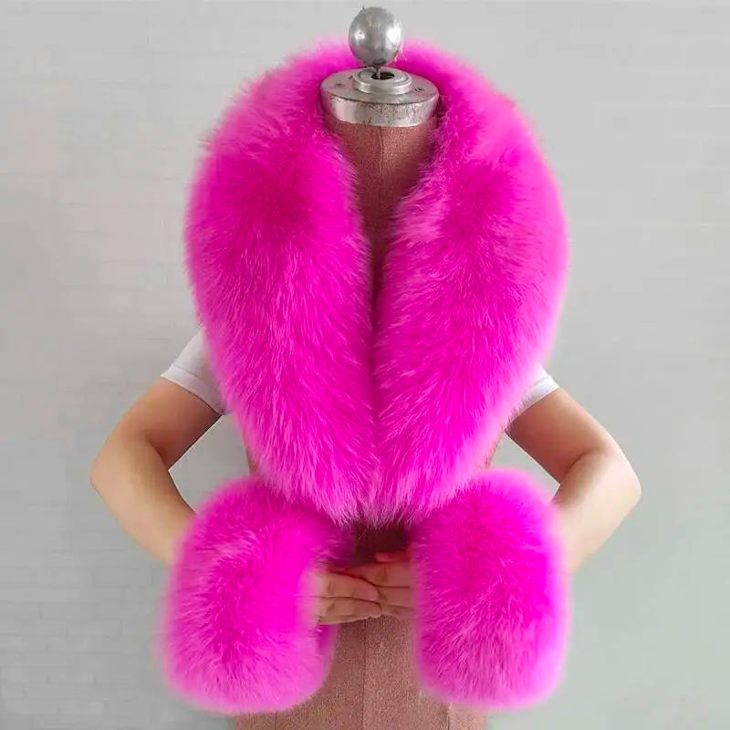 CowLost | winter-natural-fox-fur-scarf-and-cuff-set |30