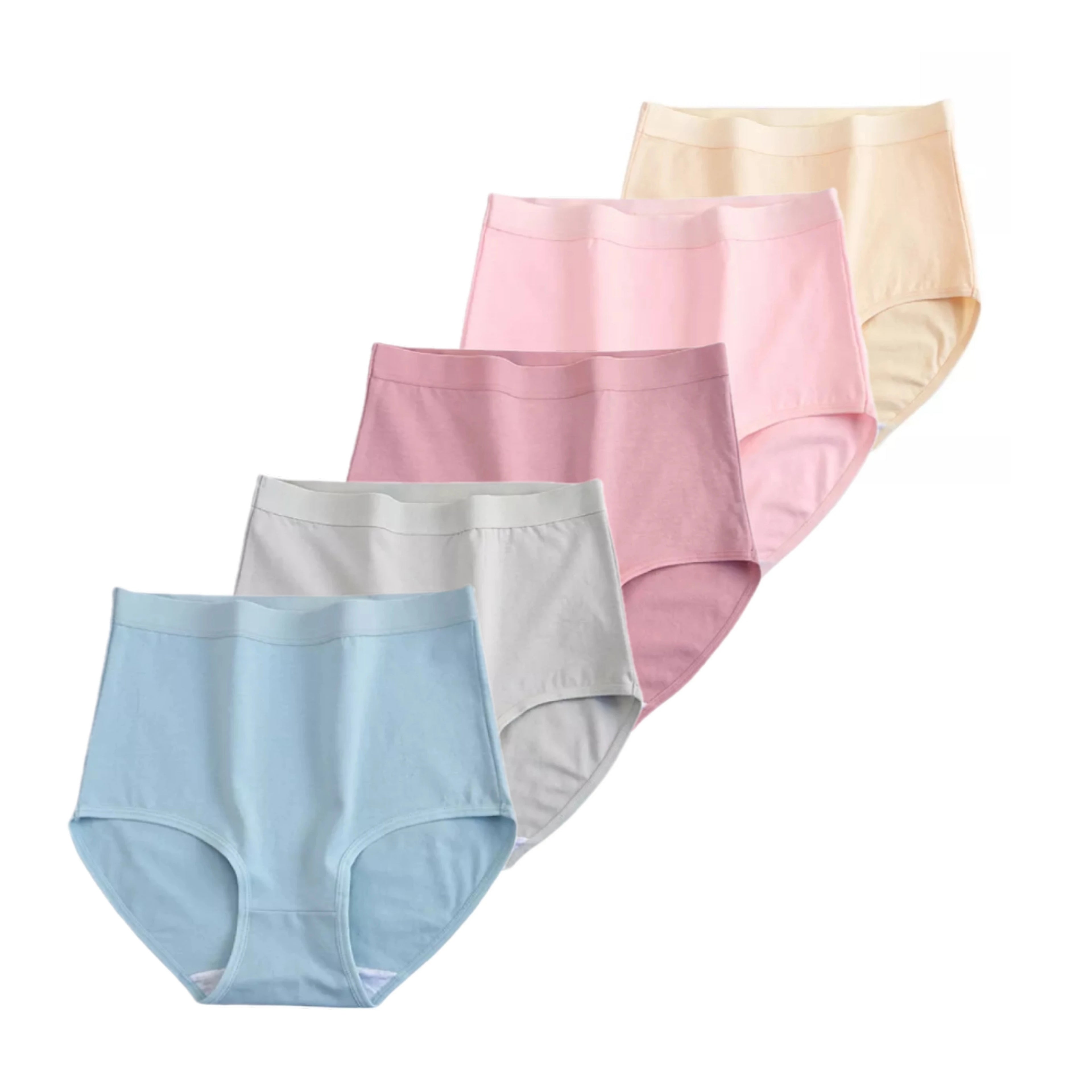 CowLost | product_id-fallsweet-womens-high-waist-cotton-plus-size-briefs-5-pack-m-xxxl |20