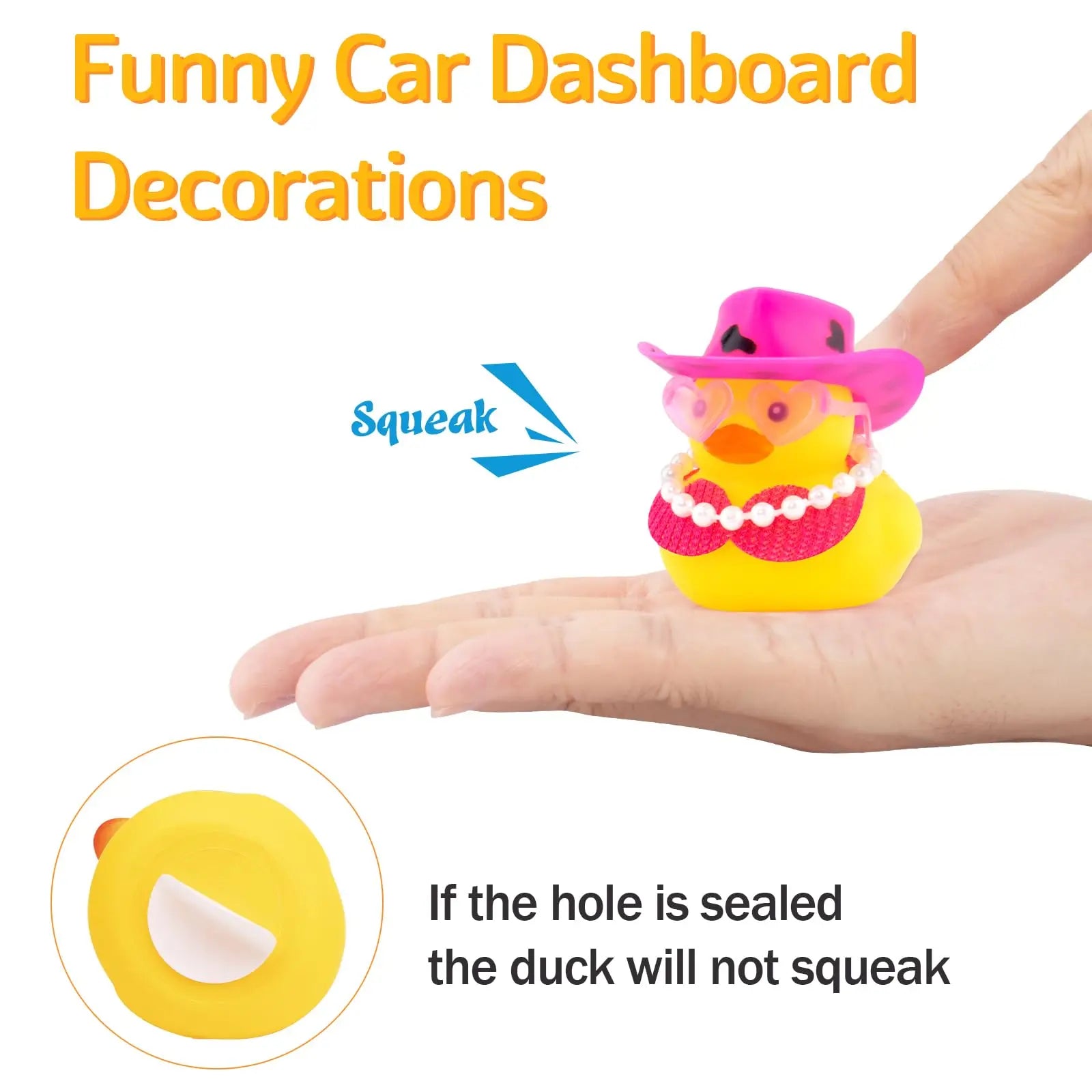 CowLost | 1-set-cowboy-car-rubber-duck-black-duck-decoration-dashboard-with-sun-hat-for-car-dashboard-decorations-2 |11