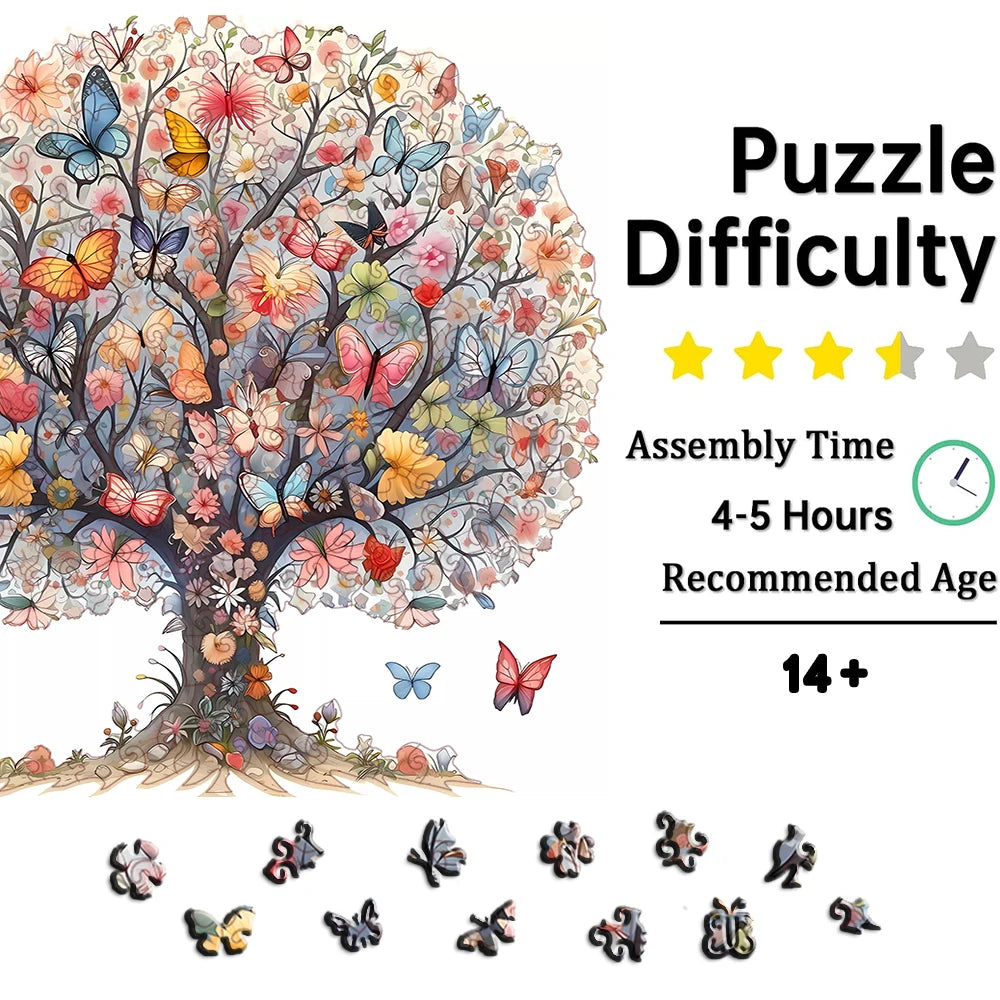 CowLost | product_id-handmade-wooden-tree-of-life-jigsaw-puzzle-irregular-design-christmas-birthday-gift |2