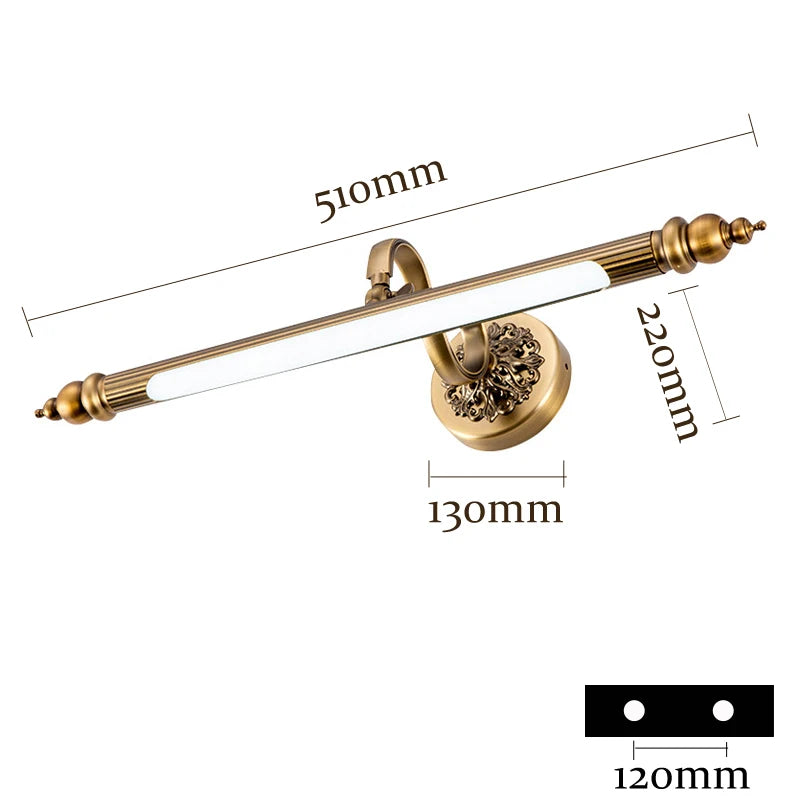 CowLost | product_id-bronze-mirror-led-wall-lamp-8w-51cm-antique-gold-for-bedroom-bathroom |5
