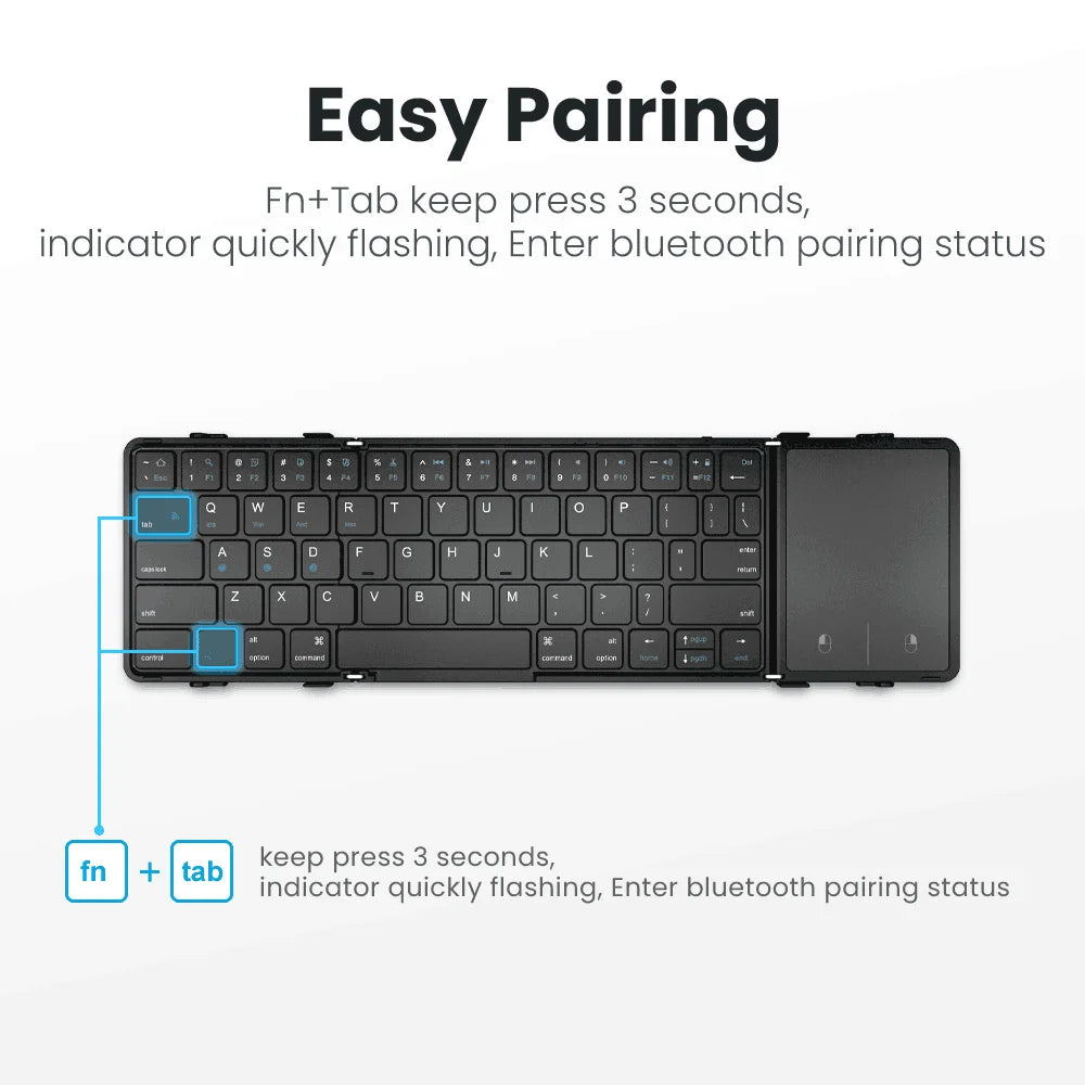 CowLost | folding-bluetooth-keyboard-with-touchpad-wireless-foldable-keyboard-with-pu-leather-for-ios-android-windows-support-3-devices |10