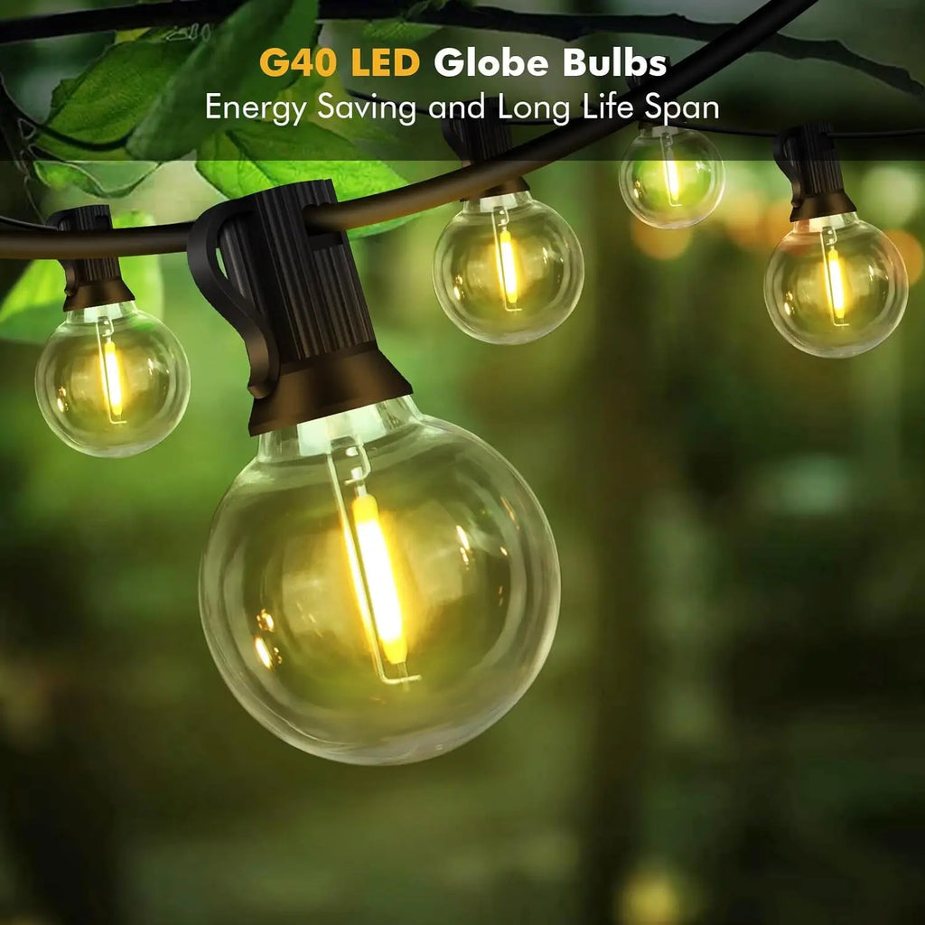 G40 LED Globe String Lights 30M/15M/9M IP44 Waterproof Outdoor Garland Lamp for Christmas Party