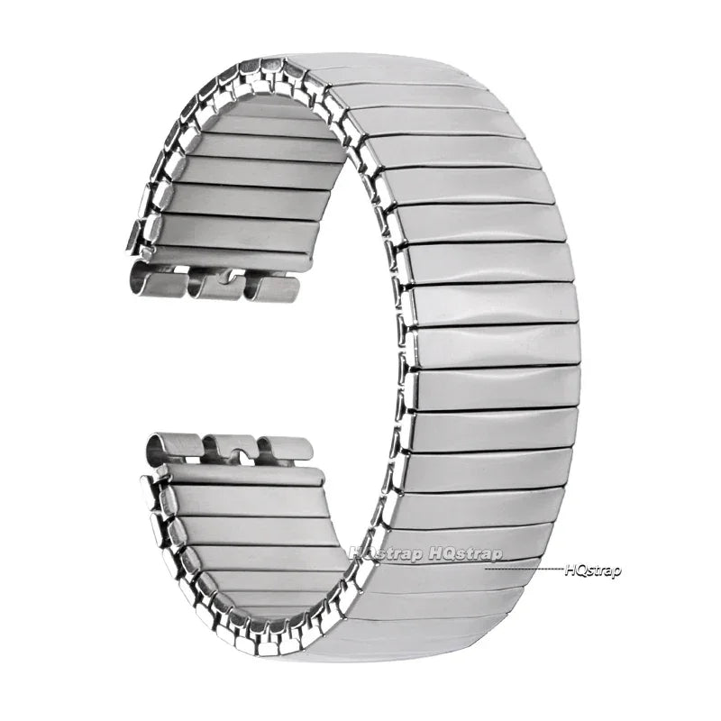 Elastic Stainless Steel Expansion Watch Band for Swatch 17mm 20mm Unisex Metal Strap