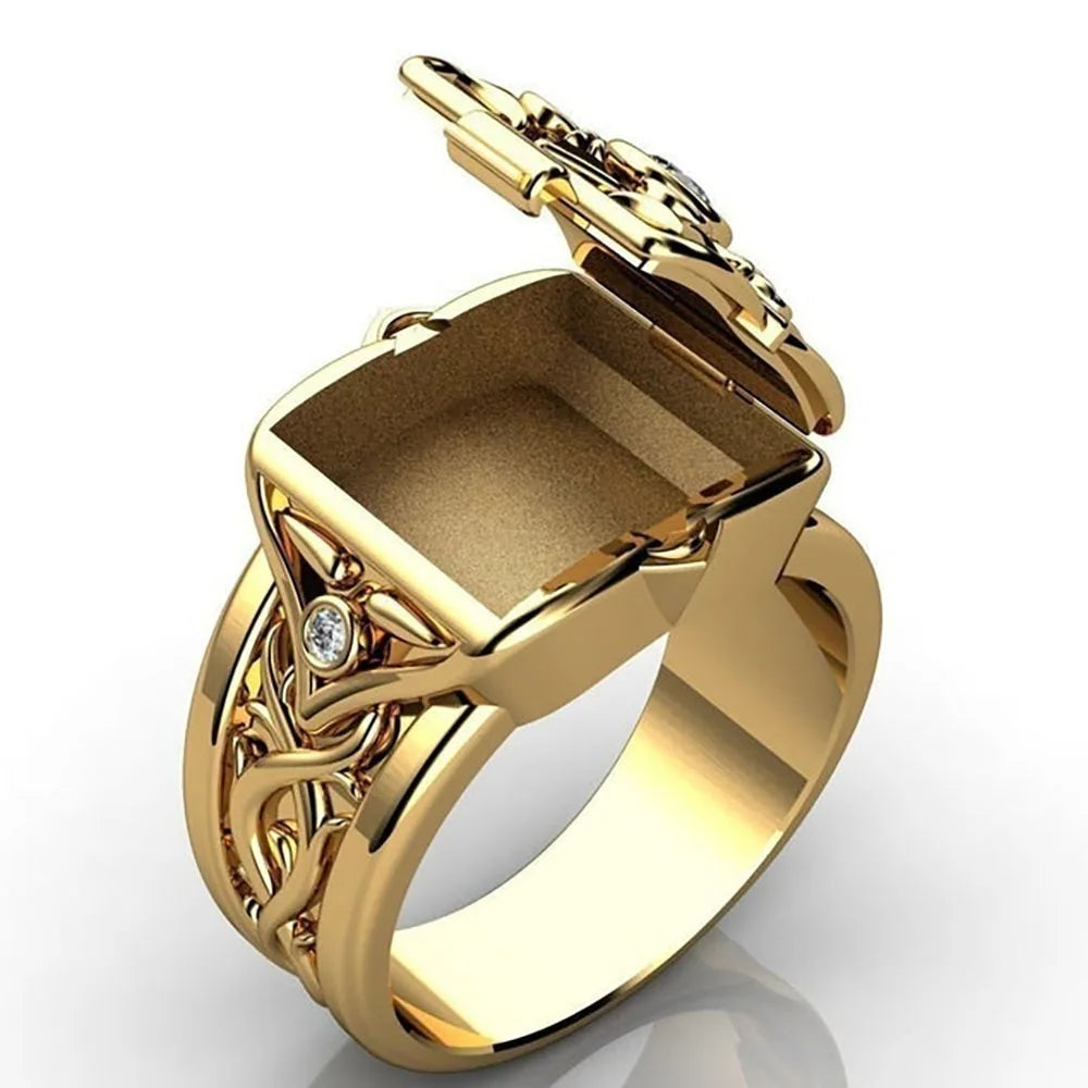 Men's Lightweight Stainless Steel Adjustable Ring, Silver Gold Color, Party Jewelry, Valentine's Gift