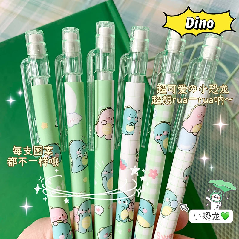 CowLost | product_id-6pcs-cartoon-kawaii-peach-dinosaur-mechanical-pencils-with-refills-set |1