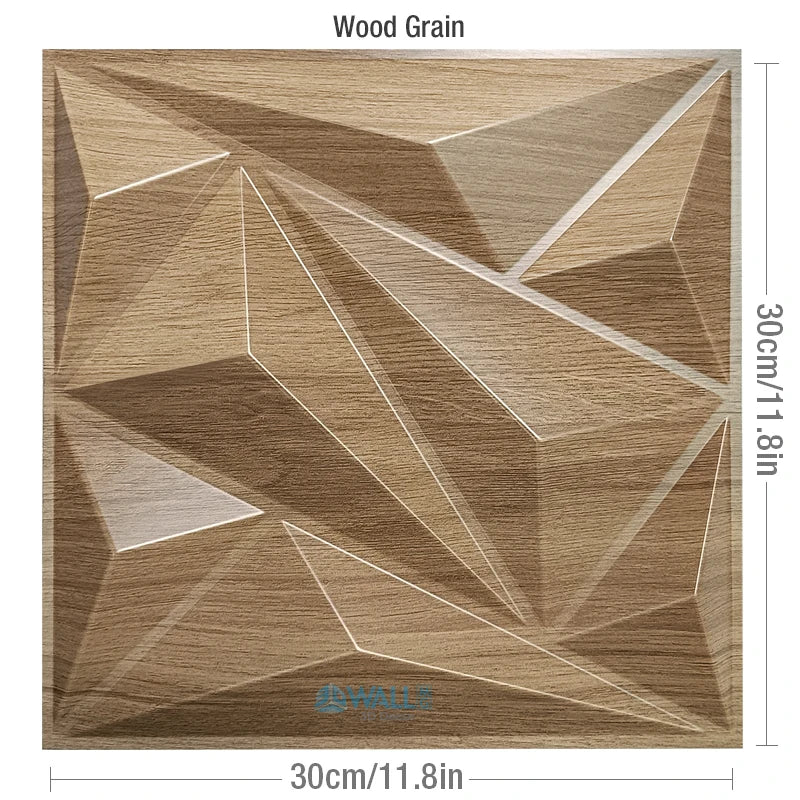 1 Pcs Super 3D Art Champagne Gold Wood grainWall Panel