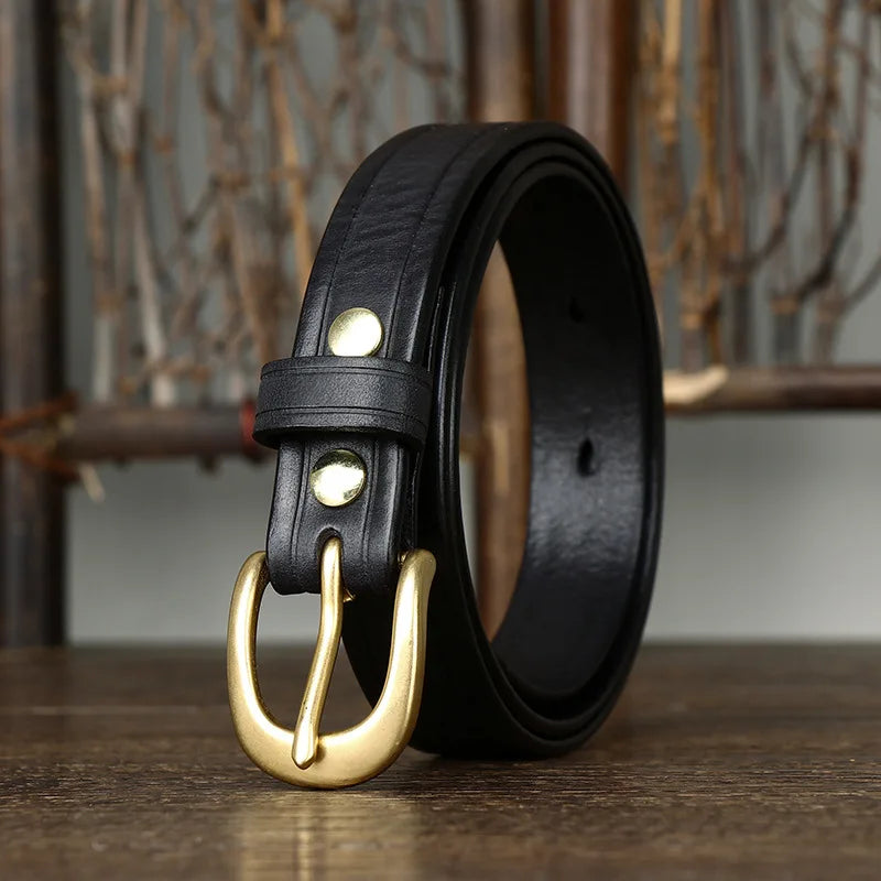 CowLost | 2-4cm-width-copper-buckle-cowskin-genuine-leather-belts-for-women |9