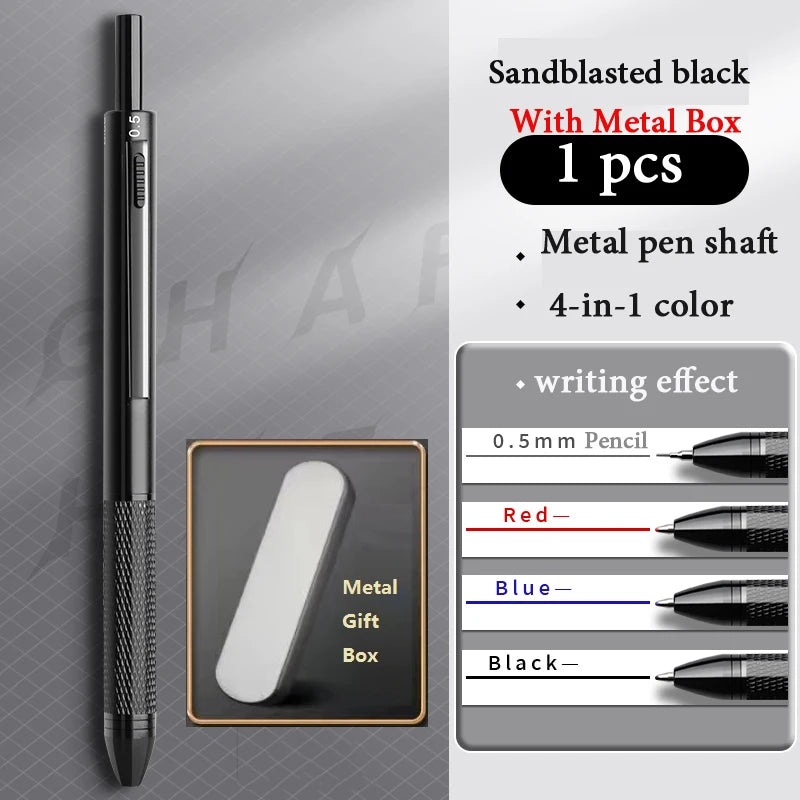 CowLost | product_id-metal-4-in-1-gravity-gel-pen-0-7mm-black-red-blue-mechanical-pencil-press-type-quick-dry-ballpoint |9
