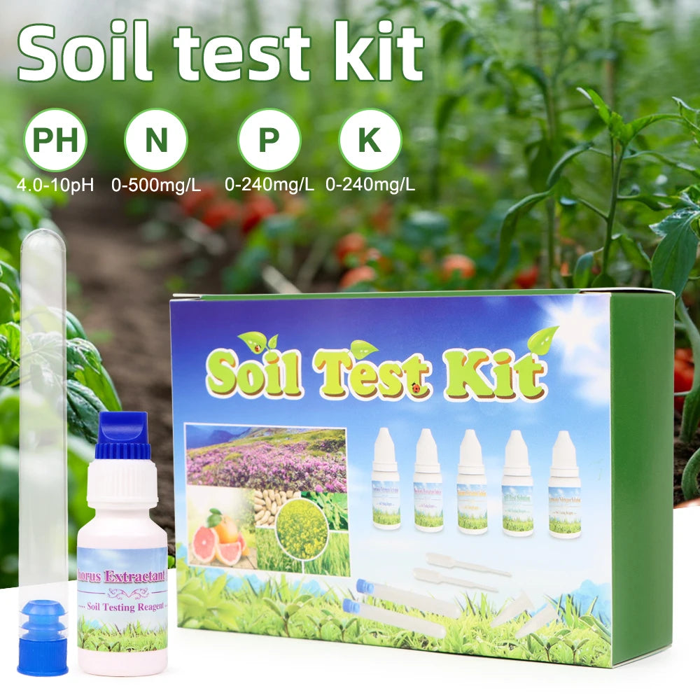 4-in-1 Soil Test Kit PH Nitrogen Phosphorus Potassium Reagent Set for Agriculture Gardening