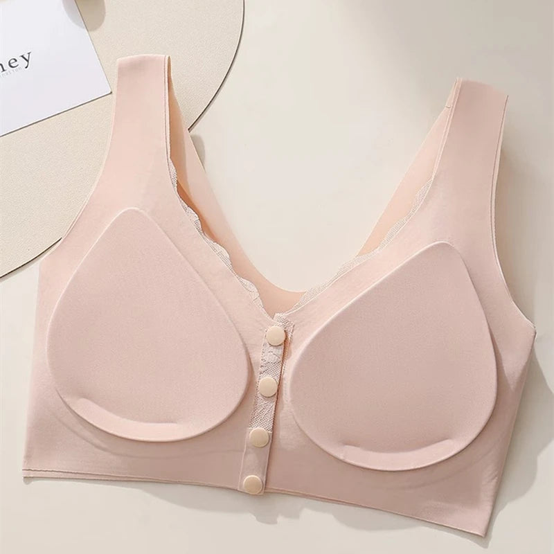CowLost | product_id-vest-style-front-button-seamless-wire-free-bra-with-adjustable-straps-plus-sizes-for-small-breasts |3