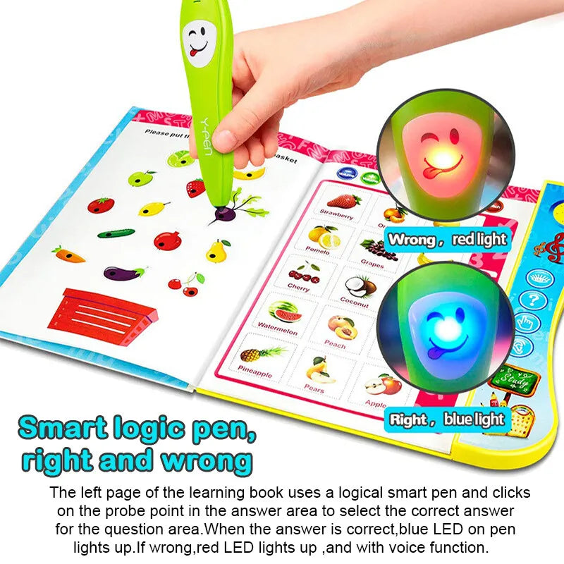 Children's Electronic Learning Book with Smart Pen Intercom for Ages 3-6