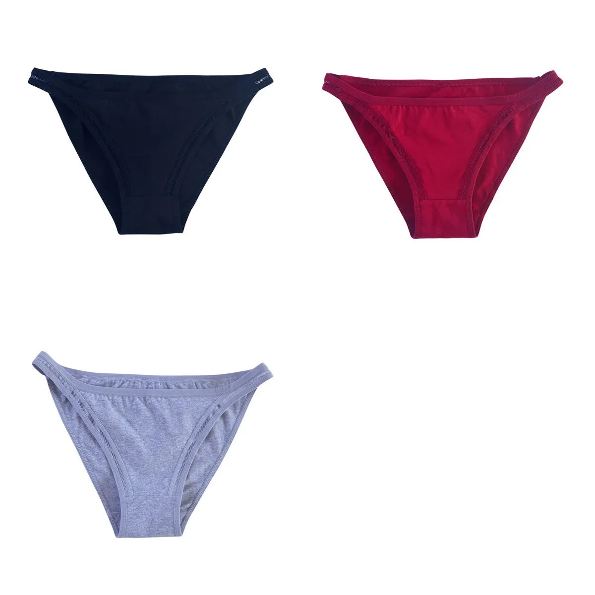CowLost | product_id-3pcs-womens-cotton-low-rise-brazilian-briefs-with-mesh-sides-m-xl |22