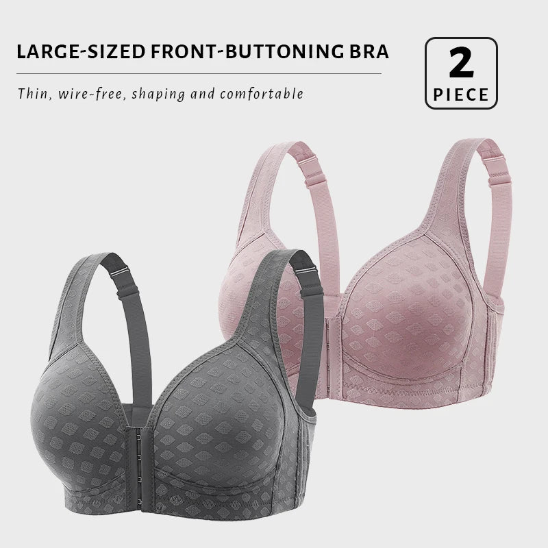 CowLost | product_id-fallsweet-plus-size-plaid-seamless-wireless-front-closure-push-up-bra |18