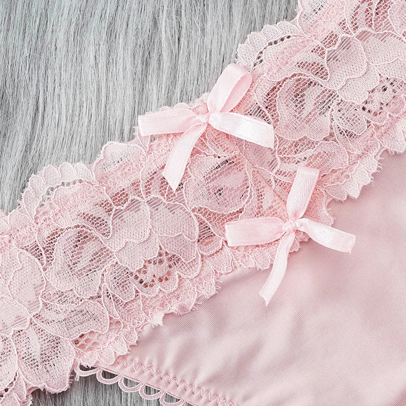 CowLost | womens-bow-lace-panties-french-style-sexy-lace-hollow-underwear |7