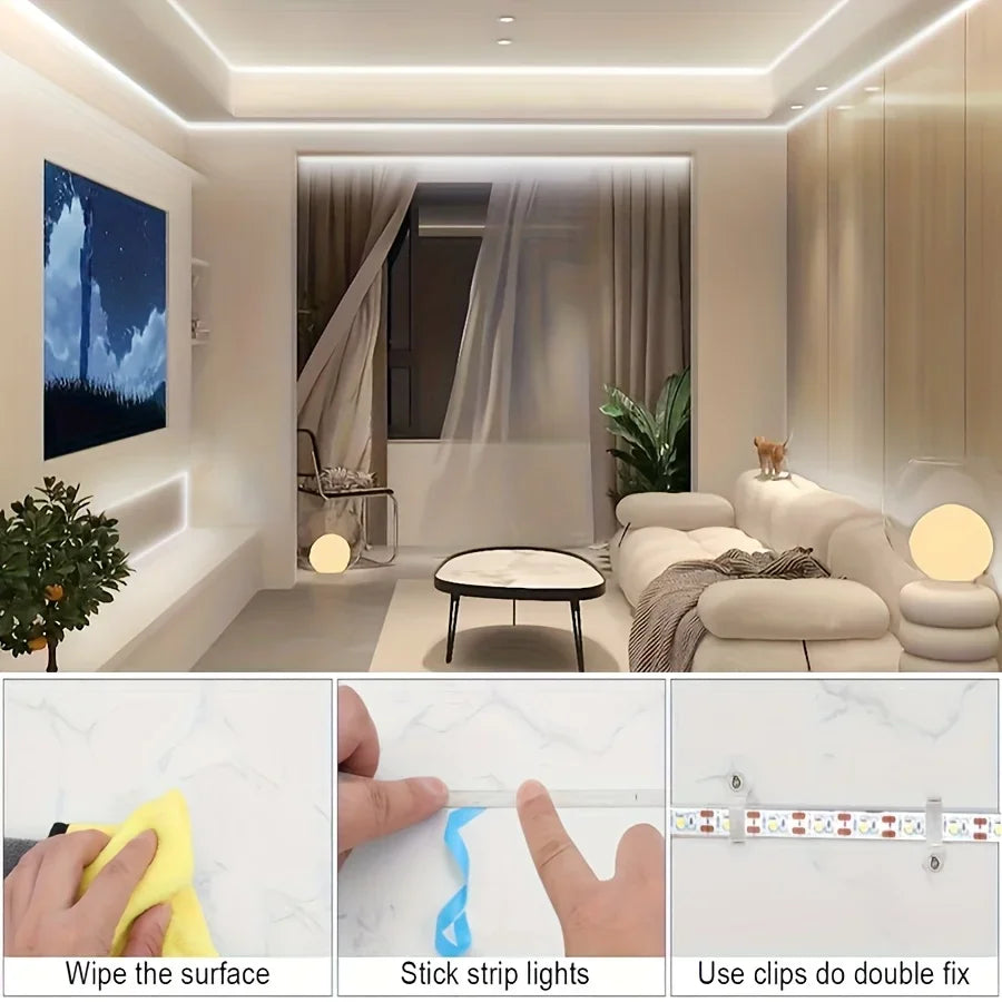 CowLost | tv-led-backlight-strips-bars-product_id-5v-usb-2835-led-strip-light-flexible-cuttable-adhesive-tape-for-tv-mirror-backlight-home-decor |3