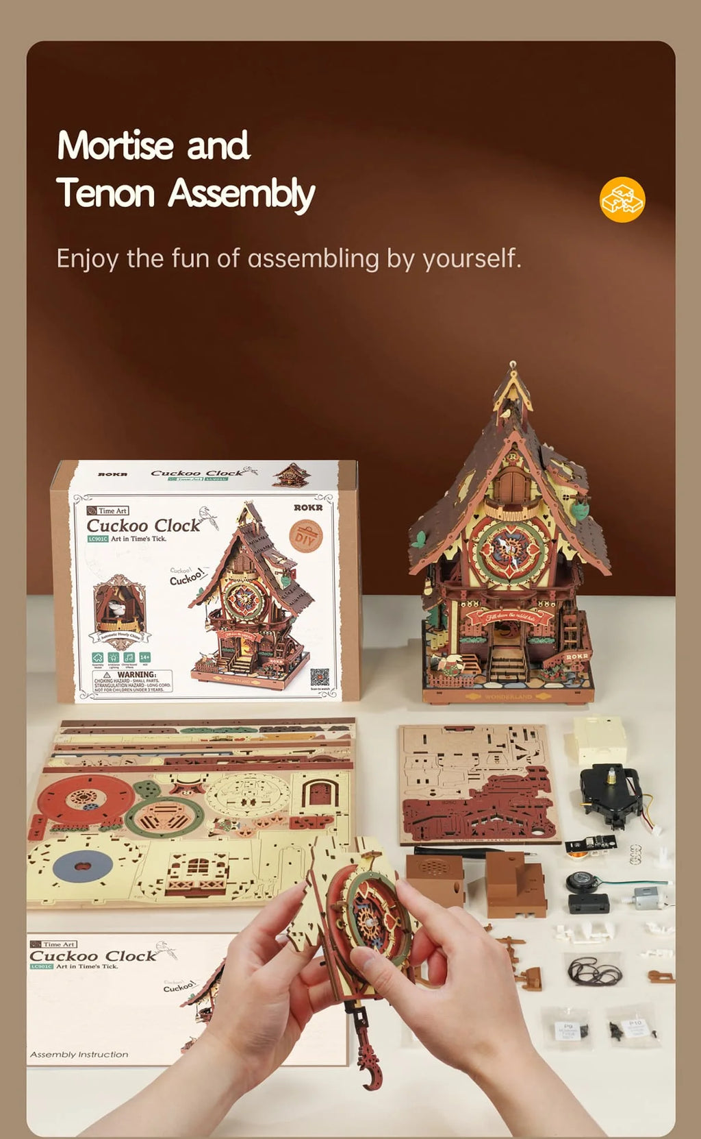 CowLost | fencing-barriers-robotime-rokr-mechanical-3d-wooden-cuckoo-clock-puzzle |14