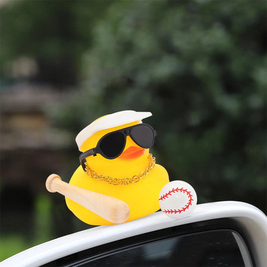 CowLost | product_id-rubber-duck-car-dashboard-ornament-with-badminton-car-accessory |8