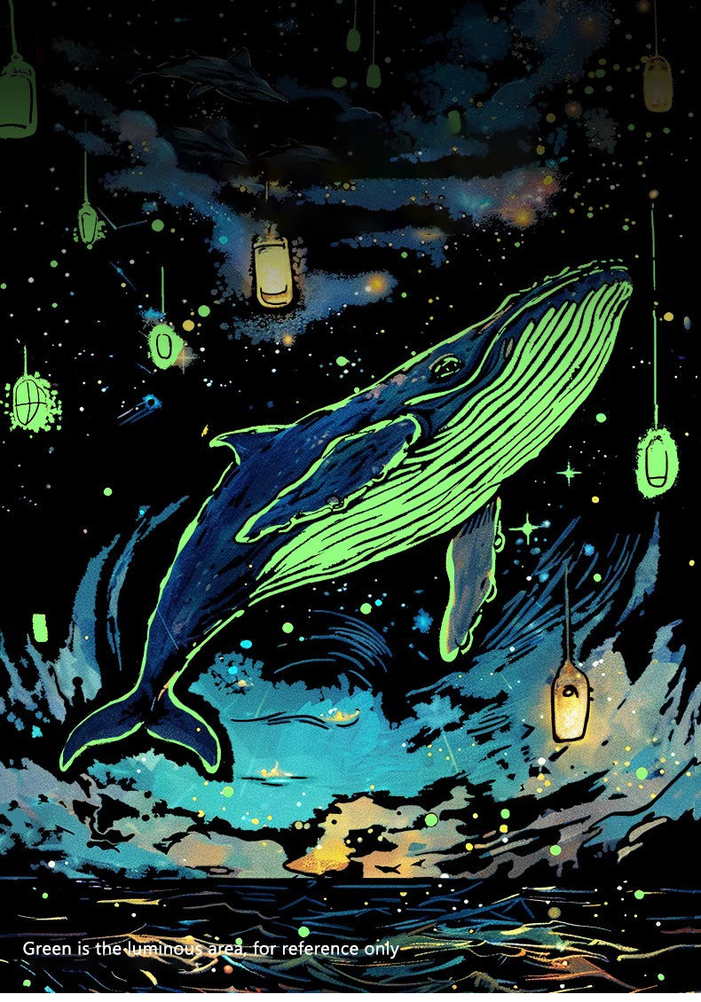 CowLost | product_id-4-pcs-a4-diy-luminous-scratch-painting-set-animal-butterfly-whale-landscape-night-view |8